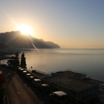 Blick auf Amalfi am Morgen